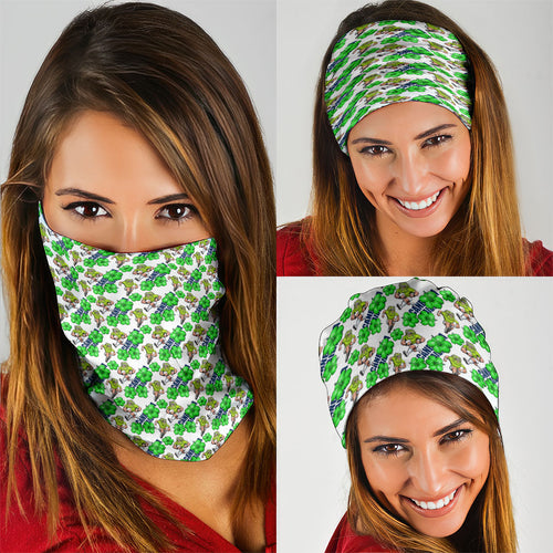 Canberra Raiders Neck Gaiter Tropical Hibiscus Floral Seamless Rugby Mascot
