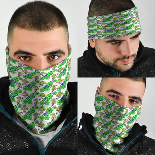Canberra Raiders Neck Gaiter Tropical Hibiscus Floral Seamless Rugby Mascot