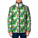 Canberra Raiders Padded Jacket Tropical Hibiscus Floral Seamless Rugby Mascot
