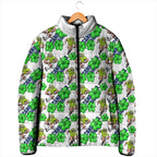 Canberra Raiders Padded Jacket Tropical Hibiscus Floral Seamless Rugby Mascot