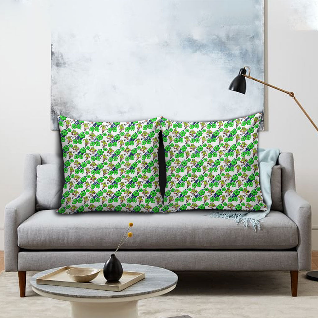 Canberra Raiders Pillow Cover Tropical Hibiscus Floral Seamless Rugby Mascot
