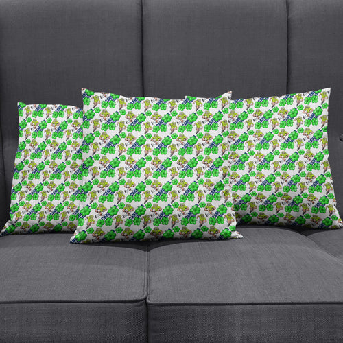 Canberra Raiders Pillow Cover Tropical Hibiscus Floral Seamless Rugby Mascot