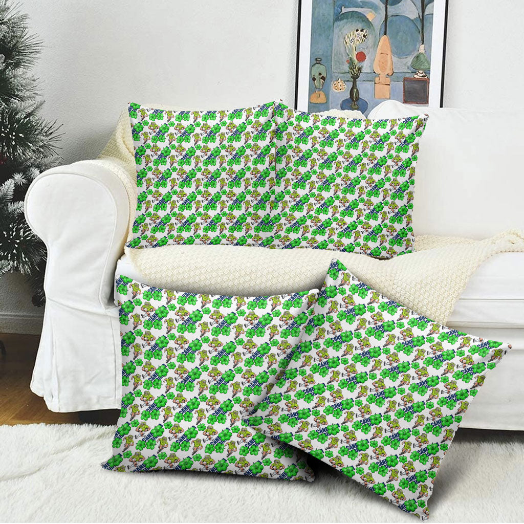 Canberra Raiders Pillow Cover Tropical Hibiscus Floral Seamless Rugby Mascot