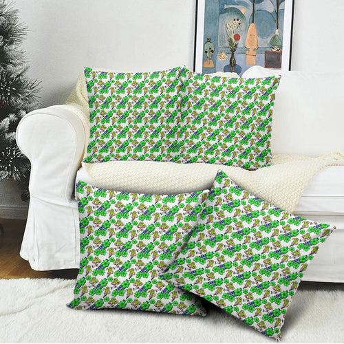 Canberra Raiders Pillow Cover Tropical Hibiscus Floral Seamless Rugby Mascot