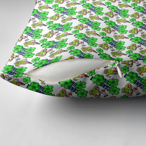 Canberra Raiders Pillow Cover Tropical Hibiscus Floral Seamless Rugby Mascot