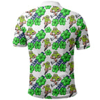 Canberra Raiders Polo Shirt Tropical Hibiscus Floral Seamless Rugby Mascot