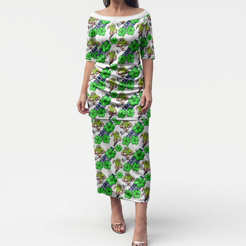 Canberra Raiders Puletasi Tropical Hibiscus Floral Seamless Rugby Mascot