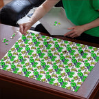 Canberra Raiders Puzzle Tropical Hibiscus Floral Seamless Rugby Mascot