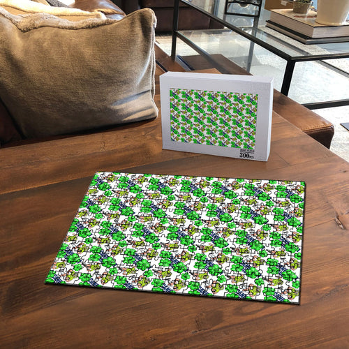Canberra Raiders Puzzle Tropical Hibiscus Floral Seamless Rugby Mascot