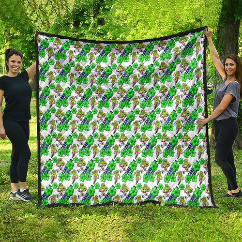 Canberra Raiders Quilt Tropical Hibiscus Floral Seamless Rugby Mascot
