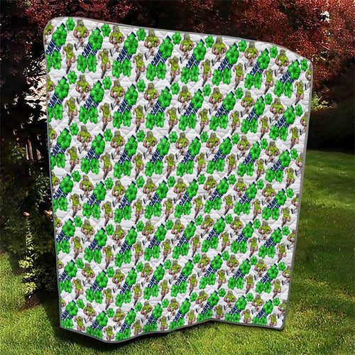 Canberra Raiders Quilt Tropical Hibiscus Floral Seamless Rugby Mascot