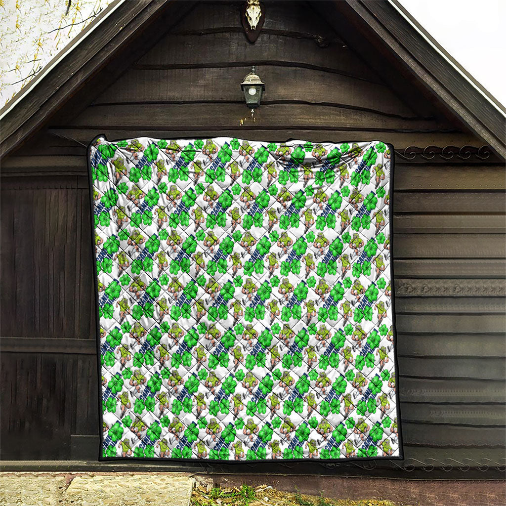 Canberra Raiders Quilt Tropical Hibiscus Floral Seamless Rugby Mascot