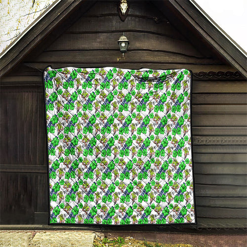 Canberra Raiders Quilt Tropical Hibiscus Floral Seamless Rugby Mascot