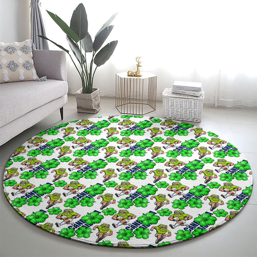 Canberra Raiders Round Carpet Tropical Hibiscus Floral Seamless Rugby Mascot