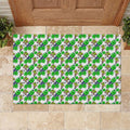 Canberra Raiders Rubber Doormat Tropical Hibiscus Floral Seamless Rugby Mascot
