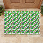 Canberra Raiders Rubber Doormat Tropical Hibiscus Floral Seamless Rugby Mascot