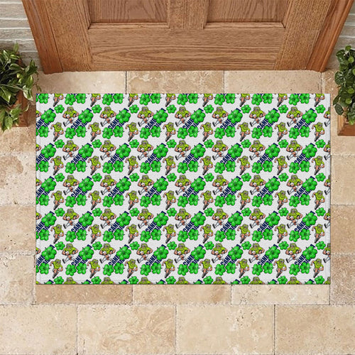 Canberra Raiders Rubber Doormat Tropical Hibiscus Floral Seamless Rugby Mascot
