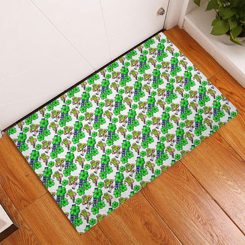 Canberra Raiders Rubber Doormat Tropical Hibiscus Floral Seamless Rugby Mascot