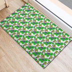 Canberra Raiders Rubber Doormat Tropical Hibiscus Floral Seamless Rugby Mascot