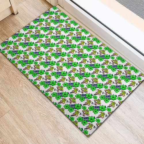 Canberra Raiders Rubber Doormat Tropical Hibiscus Floral Seamless Rugby Mascot