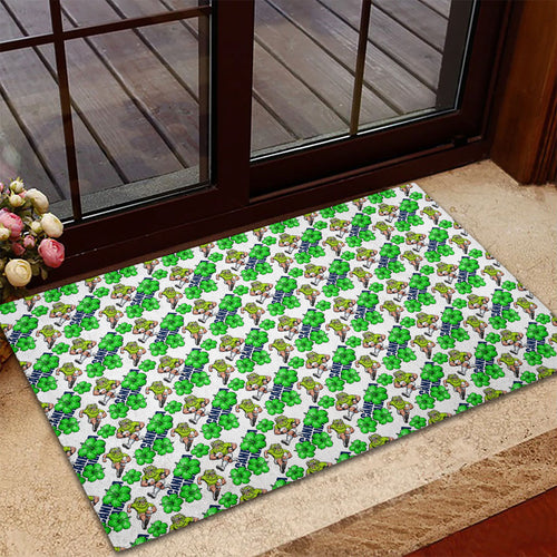 Canberra Raiders Rubber Doormat Tropical Hibiscus Floral Seamless Rugby Mascot