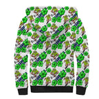 Canberra Raiders Sherpa Hoodie Tropical Hibiscus Floral Seamless Rugby Mascot