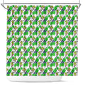 Canberra Raiders Shower Curtain Tropical Hibiscus Floral Seamless Rugby Mascot