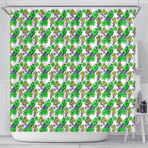 Canberra Raiders Shower Curtain Tropical Hibiscus Floral Seamless Rugby Mascot