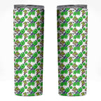 Canberra Raiders Skinny Tumbler Tropical Hibiscus Floral Seamless Rugby Mascot