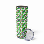 Canberra Raiders Skinny Tumbler Tropical Hibiscus Floral Seamless Rugby Mascot