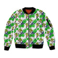 Canberra Raiders Sleeve Zip Bomber Jacket Tropical Hibiscus Floral Seamless Rugby Mascot