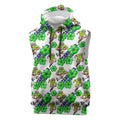 Canberra Raiders Sleeveless Hoodie Tropical Hibiscus Floral Seamless Rugby Mascot