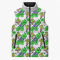 Canberra Raiders Sleeveless Puffer Jacket Tropical Hibiscus Floral Seamless Rugby Mascot