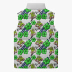 Canberra Raiders Sleeveless Puffer Jacket Tropical Hibiscus Floral Seamless Rugby Mascot