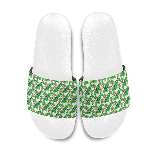Canberra Raiders Slide Sandals Tropical Hibiscus Floral Seamless Rugby Mascot