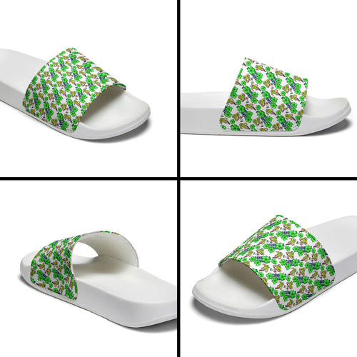Canberra Raiders Slide Sandals Tropical Hibiscus Floral Seamless Rugby Mascot