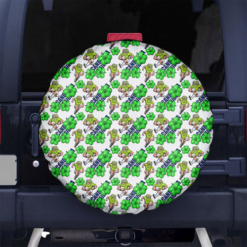 Canberra Raiders Spare Tire Cover Tropical Hibiscus Floral Seamless Rugby Mascot
