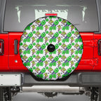 Canberra Raiders Spare Tire Cover Tropical Hibiscus Floral Seamless Rugby Mascot