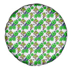 Canberra Raiders Spare Tire Cover Tropical Hibiscus Floral Seamless Rugby Mascot
