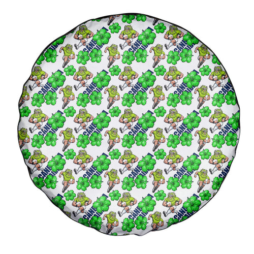 Canberra Raiders Spare Tire Cover Tropical Hibiscus Floral Seamless Rugby Mascot