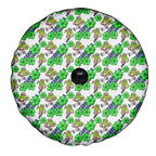 Canberra Raiders Spare Tire Cover Tropical Hibiscus Floral Seamless Rugby Mascot