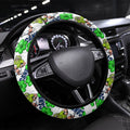 Canberra Raiders Steering Wheel Cover Tropical Hibiscus Floral Seamless Rugby Mascot