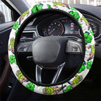 Canberra Raiders Steering Wheel Cover Tropical Hibiscus Floral Seamless Rugby Mascot