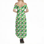 Canberra Raiders Summer Maxi Dress Tropical Hibiscus Floral Seamless Rugby Mascot
