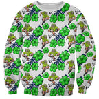 Canberra Raiders Sweatshirt Tropical Hibiscus Floral Seamless Rugby Mascot