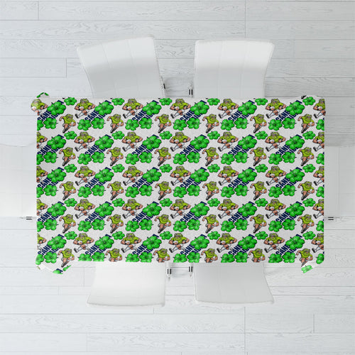 Canberra Raiders Tablecloth Tropical Hibiscus Floral Seamless Rugby Mascot