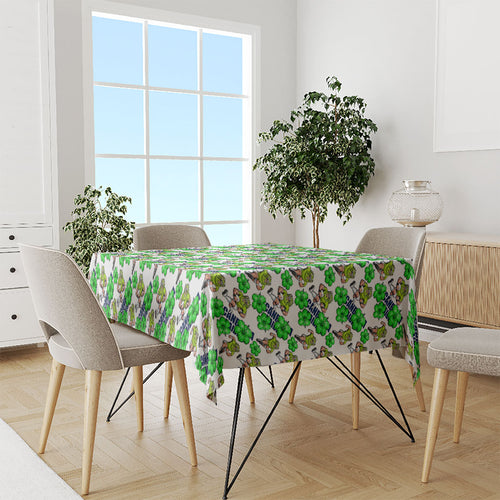 Canberra Raiders Tablecloth Tropical Hibiscus Floral Seamless Rugby Mascot