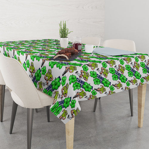 Canberra Raiders Tablecloth Tropical Hibiscus Floral Seamless Rugby Mascot