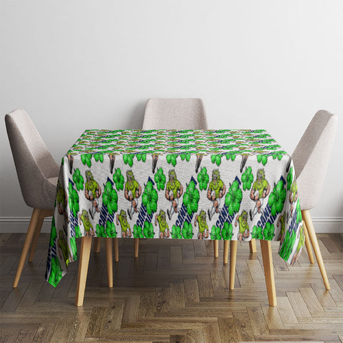 Canberra Raiders Tablecloth Tropical Hibiscus Floral Seamless Rugby Mascot