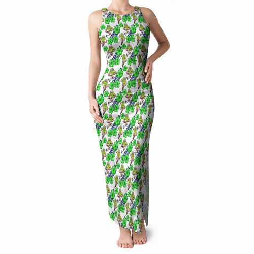 Canberra Raiders Tank Maxi Dress Tropical Hibiscus Floral Seamless Rugby Mascot